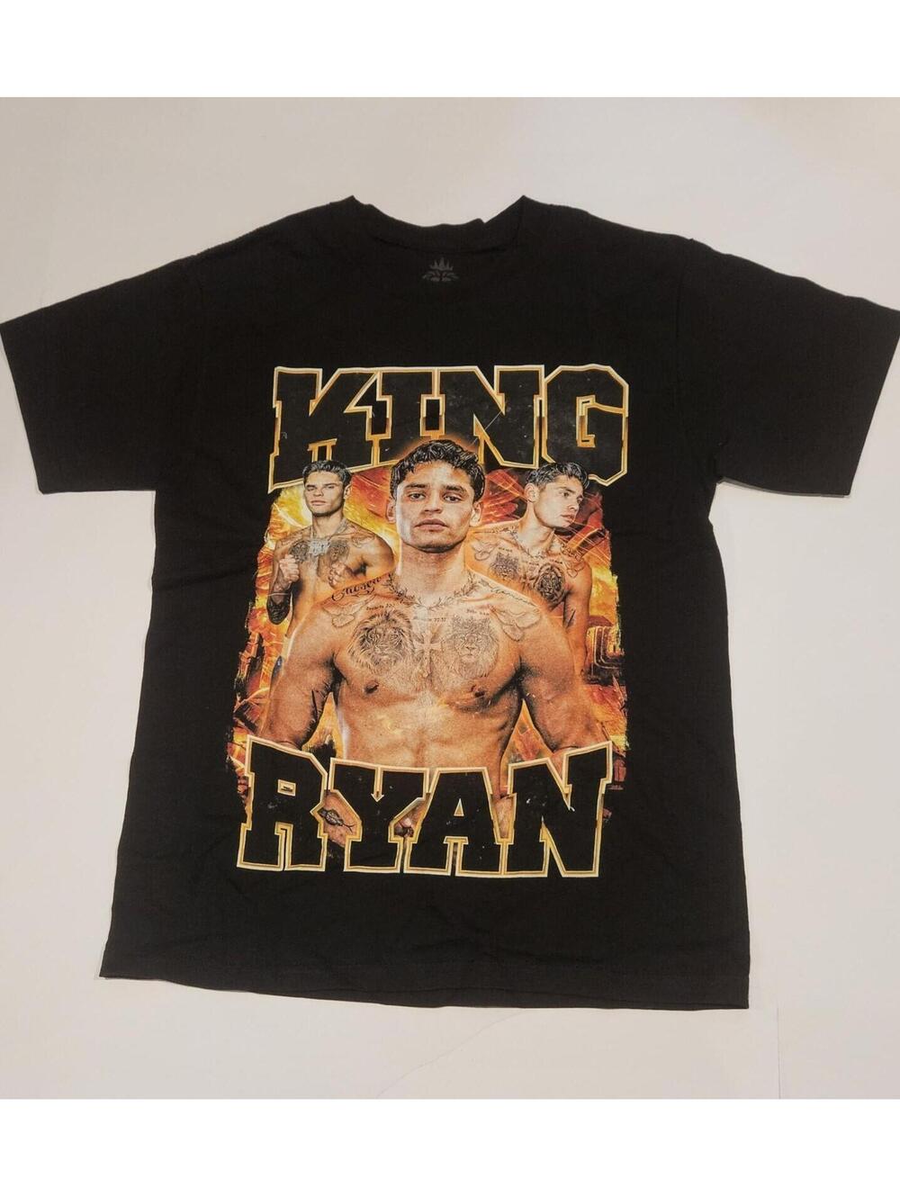 Fierce King With A Lion Logo On Back Ryan Garcia T-Shirt Mexican Boxer Size Md